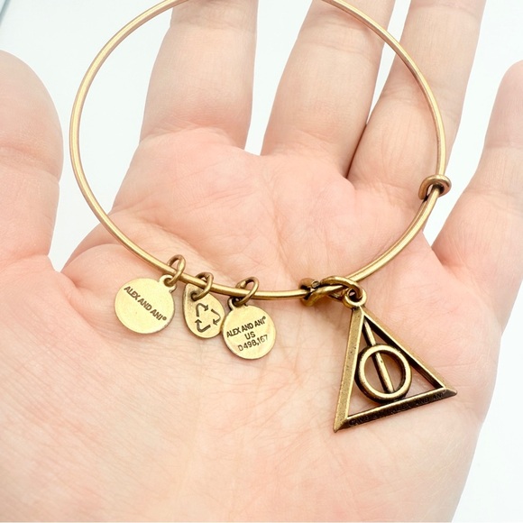 Alex and Ani Gold Harry Potter Deathly Hallows Charm Bracelet - Picture 3 of 6